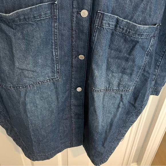 Anthropologie Pilcro Oversized Draped Denim Duster, size Medium - Picture 9 of 16